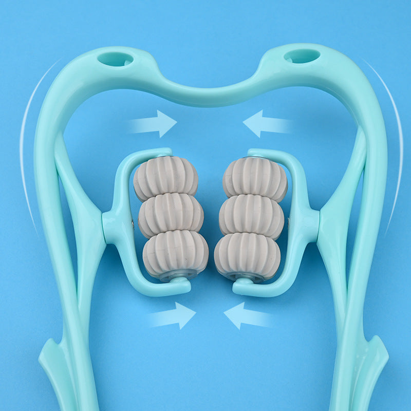 6-Roller Neck & Shoulder Massager with Jade Scraping Tool